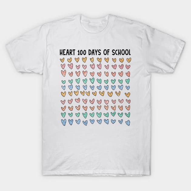 Glitter Heart 100 Days Of School T-Shirt by JanaeLarson